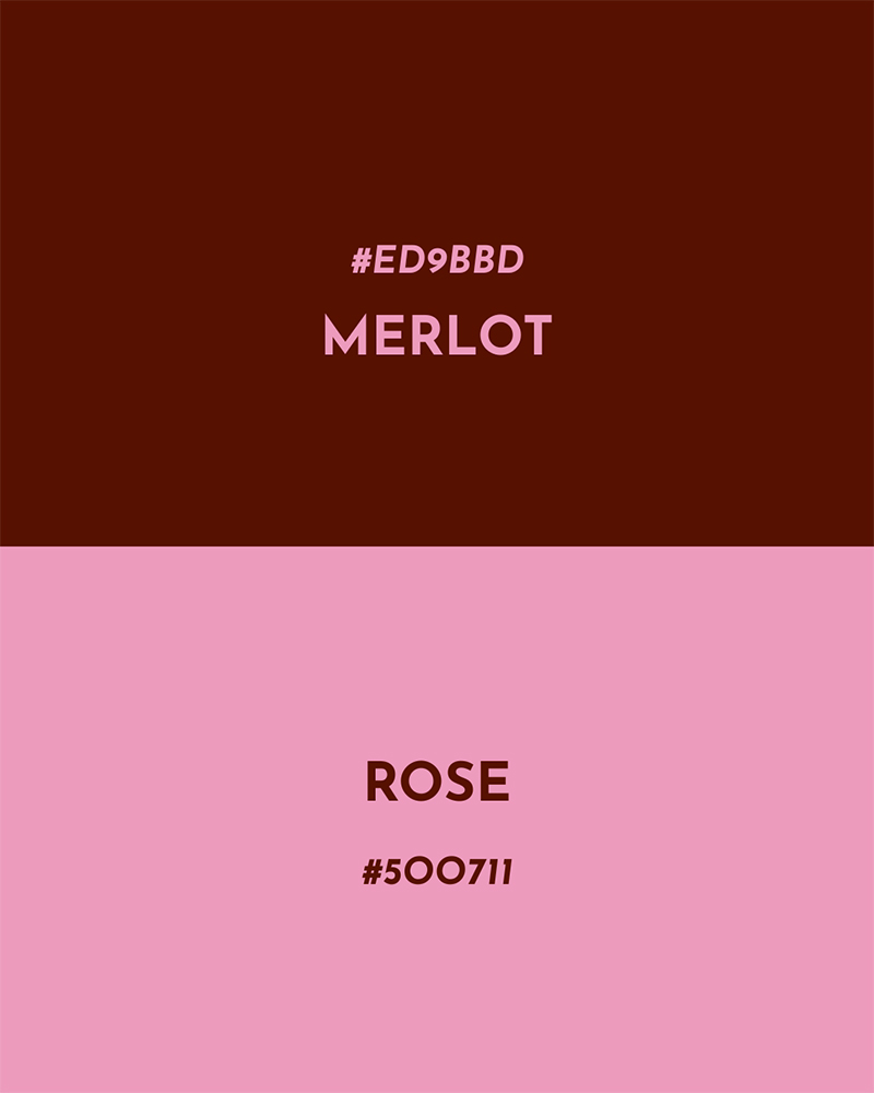 idée d'assemblage de couleur : merlot + rose